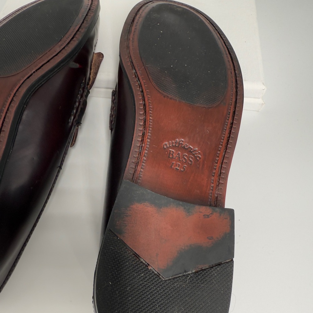Vintage G.H Bass Weejuns Harper Leather Fringe Loafer  Burgundy Brown Women’s 7M - Picture 5 of 10